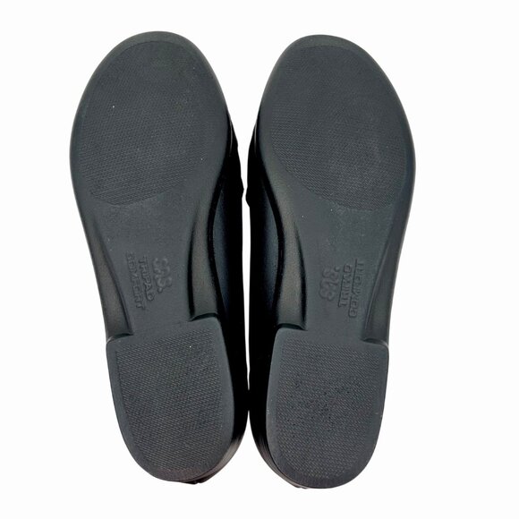 NWOT SAS METRO BLACK LEATHER CUSHIONED LOAFERS W/ SILVER METAL ACCENT - 9W - Picture 9 of 9